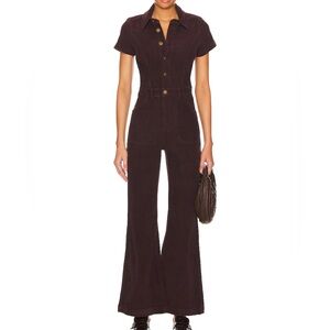 Rollas Maroon Sailor Cord Jumpsuit